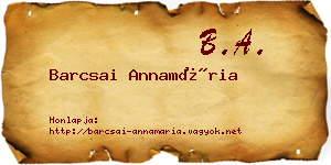 Barcsai Annamária névjegykártya