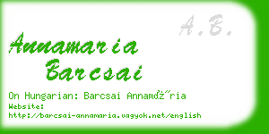 annamaria barcsai business card
